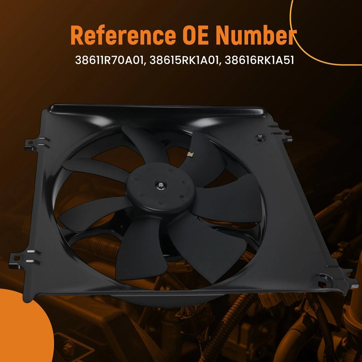 Electric A/C Condenser Radiator Cooling Fan for Acura TL (2009–2014) 38615RK1A01