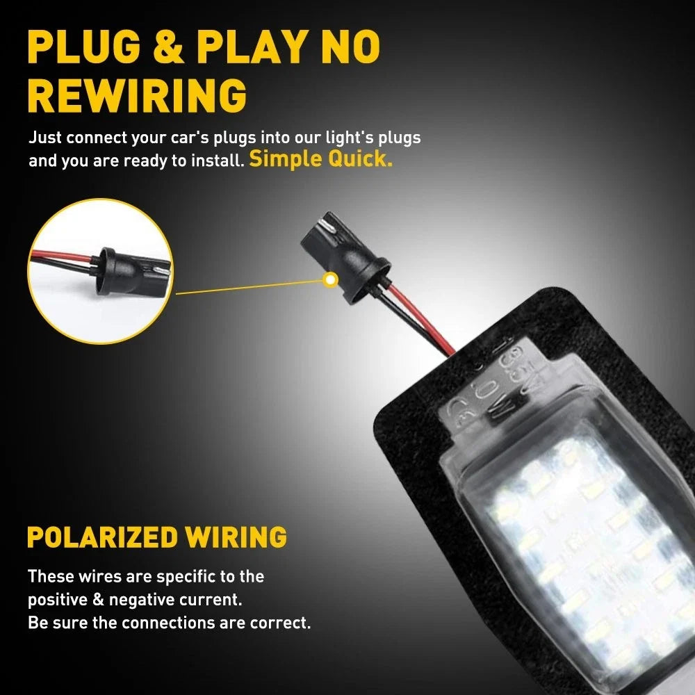 2X LED License Plate Light Tag Lamp for Mazda Miata MX-5 Protege (1999–2005) EXV