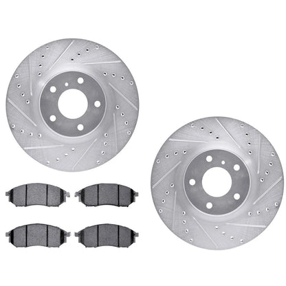 Rotor Set for Nissan 370Z (2009–2020) ALX-PAU-DF-7512-67091-CLA2, Drilled & Slotted