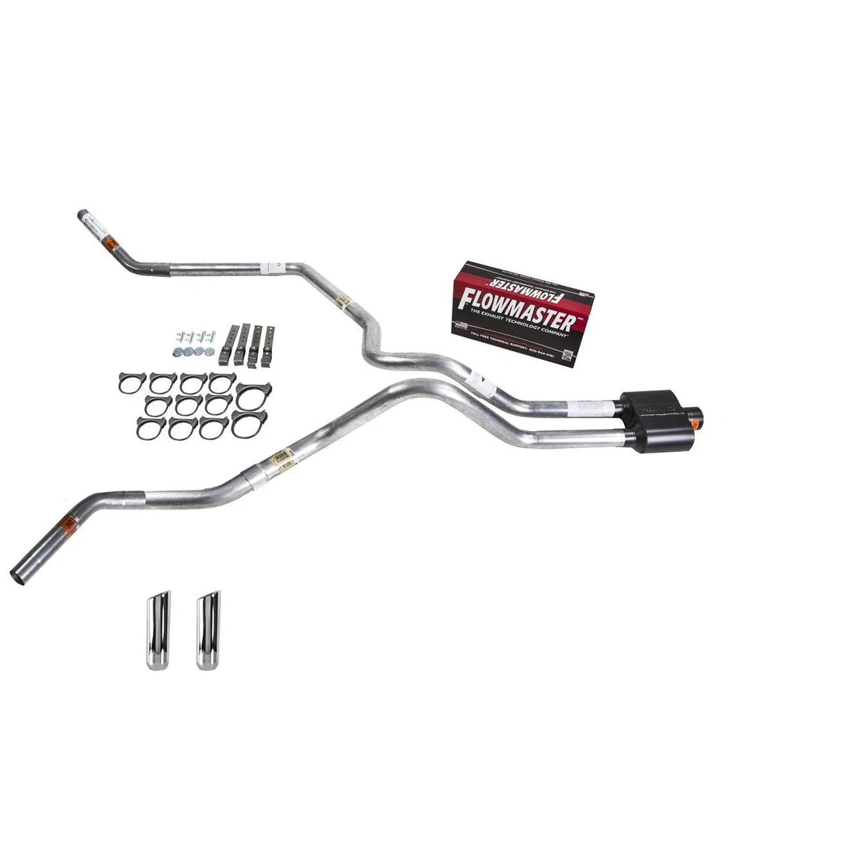 Dual Exhaust Pipe for Silverado 1999–2006 (2.5" Flowmaster Super 10, RW Tip)