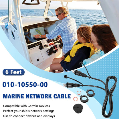 RJ45 Marine Ethernet Network Cable 6 Feet for Garmin (010-10550-00, 0101055000)