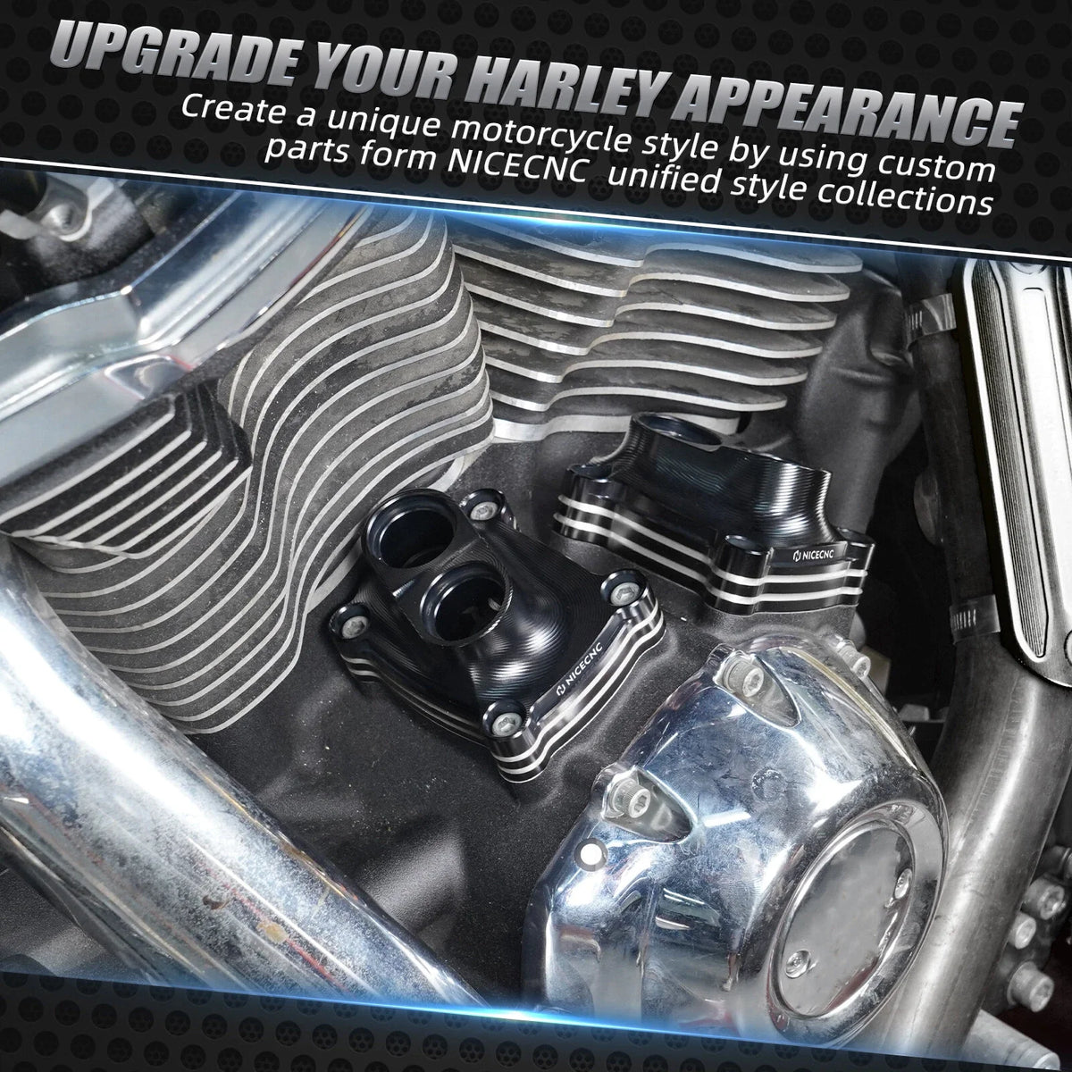 Set of 2 M8 Lifter Tappet Block Pushrod Covers for Harley Road King, Street Glide (2017–2023)