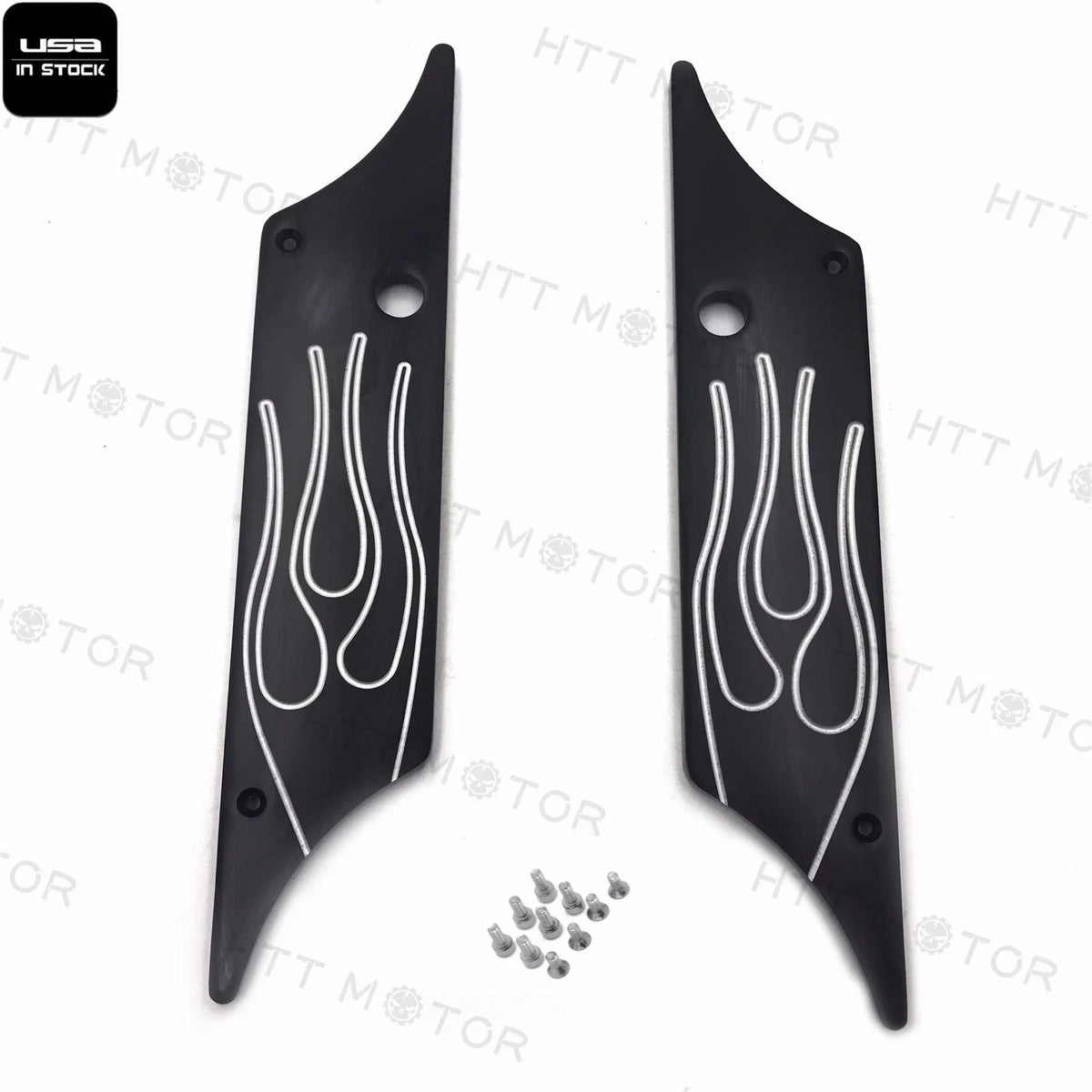 CNC Billet Aluminum Saddlebag Latch Cover Flame for Harley Touring (1993–2013)