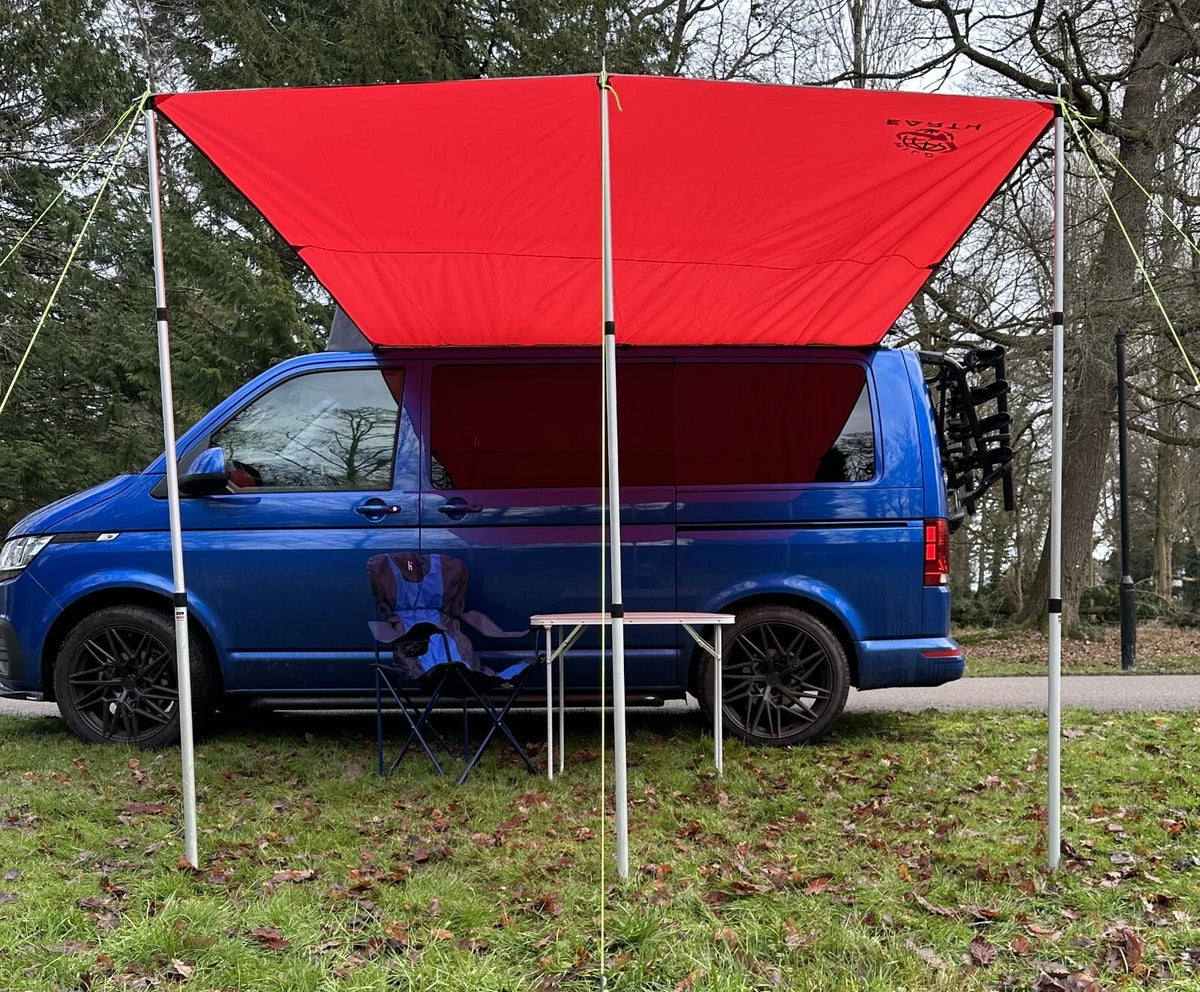 Set of 2 Awning Canopy for Campervan Caravan (2.4m x 3m) RED