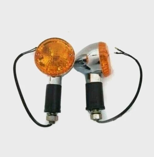 Set of 2 Chrome Orange Indicators for Royal Enfield Bullet 350 500