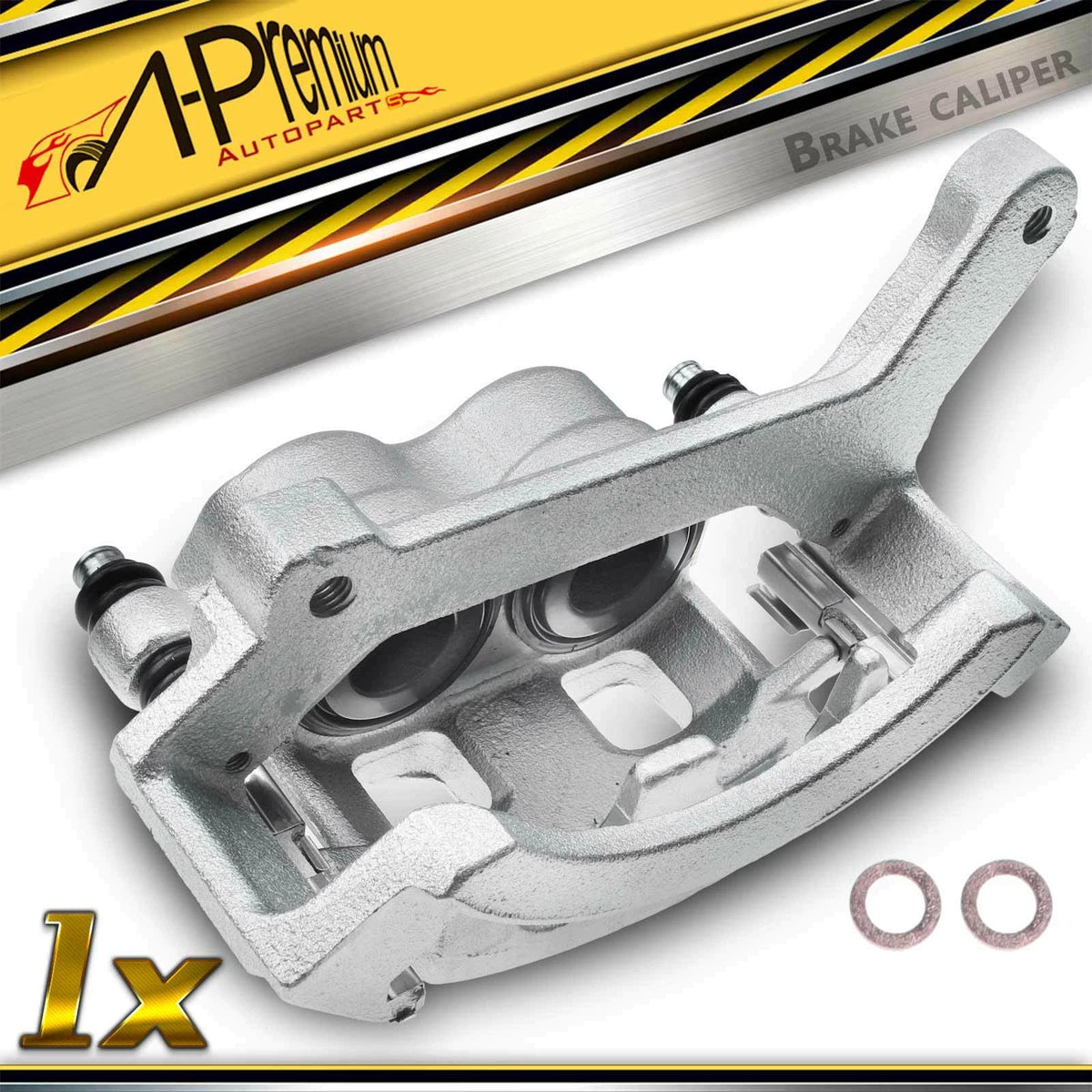 Front Left Disc Brake Caliper w/ Bracket for Dodge Ram 1500 Van (2003) - 5102061AA, 5102063AA, 5102065AA, 18-B4833A, 18B4833A