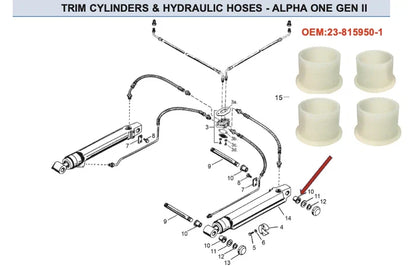 Set of 4 Trim Cylinder Bushings for Mercruiser Alpha Gen II (N/A) 23-815950
