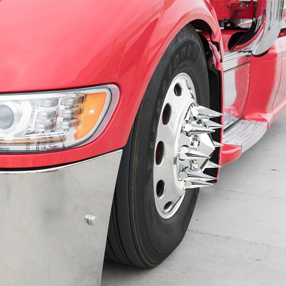 Chrome Spike Lug Nut Covers 33mm Push On Front for Jeep Wrangler (2007–2024)