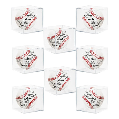 8 Pack Acrylic Baseball Display Case, UV Protected, Clear