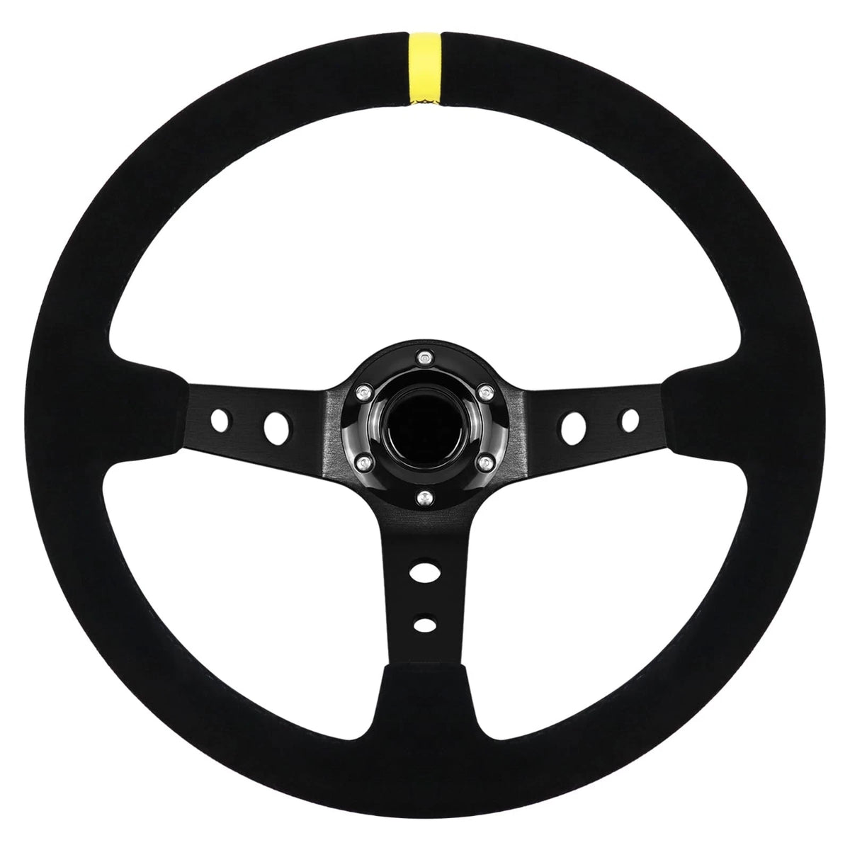 13.6" Suede Racing Steering Wheel with Horn Button for Universal Fit