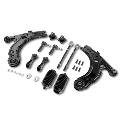 Set of 12 Front Lower Control Arm Ball Joint Sway Bar Tie Rod for VW Jetta (1J0407151B, 1J0407151C, 1J0407365C, 1J0407366C)