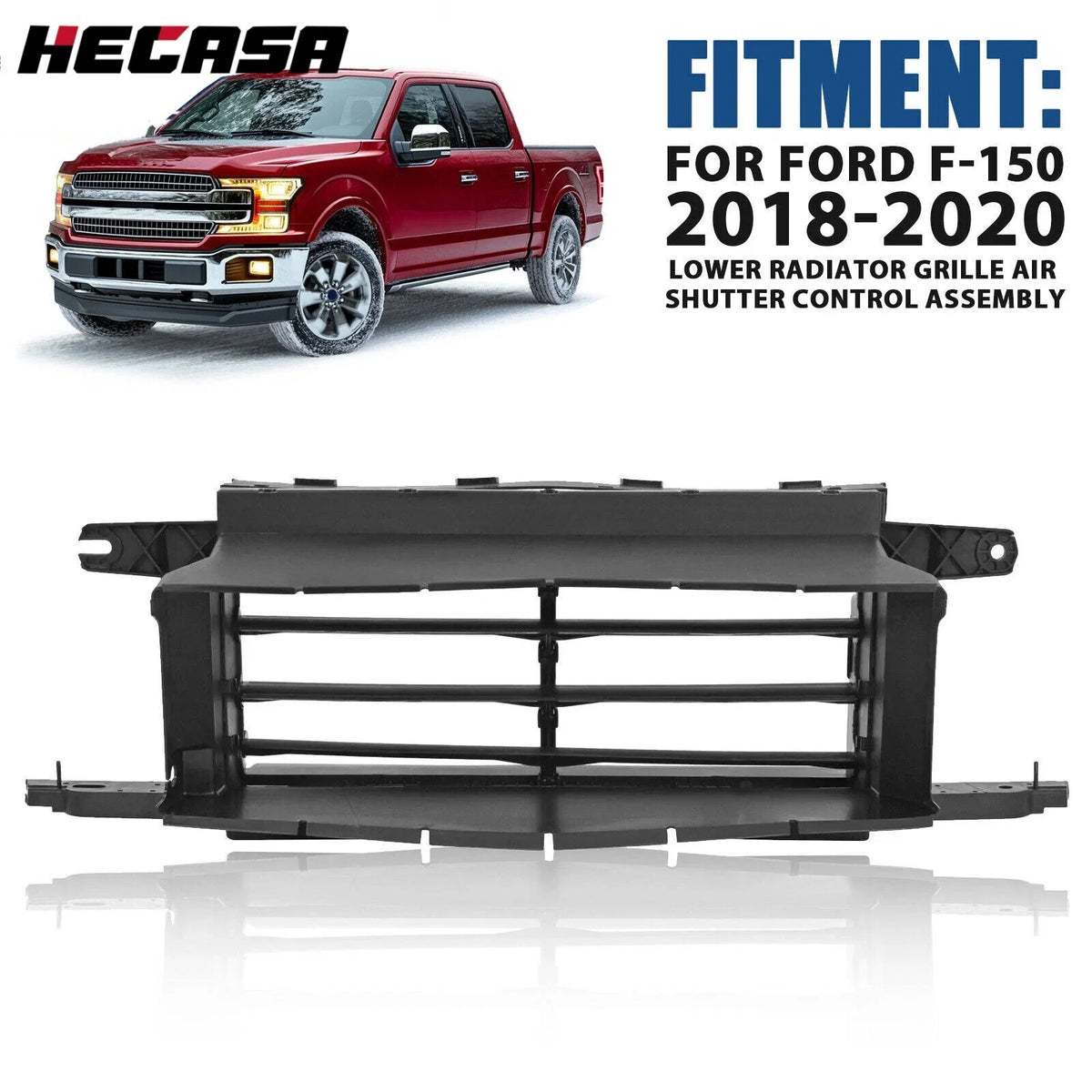 Front Lower Radiator Grille Air Shutter Assembly for Ford F-150 (2018–2020)