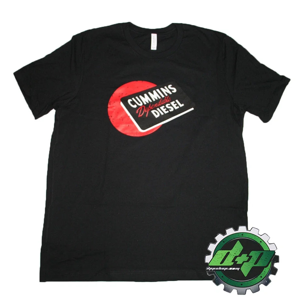 Cummins T-Shirt Red Ball Logo Short Sleeve Distressed Black 3XL