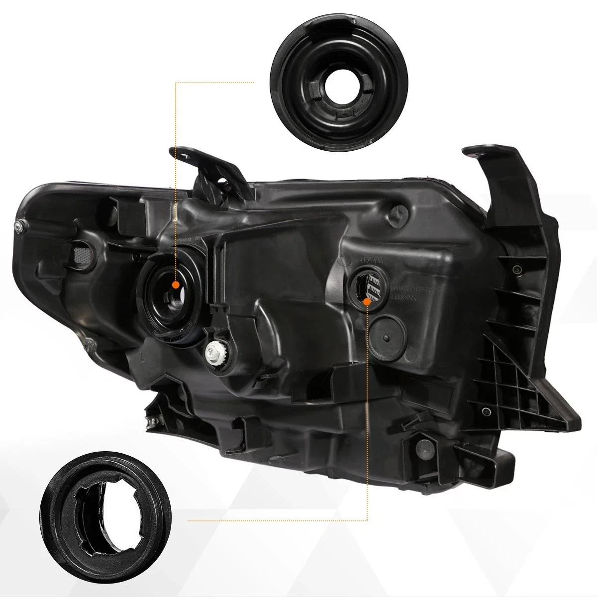Headlight for Tundra Pickup (2014–2021) OE Replacement Black Housing Clear Corner