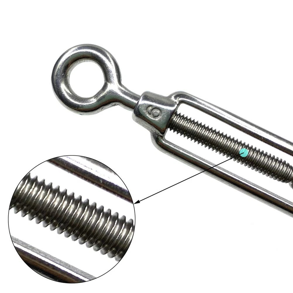 Set of 6 M6 Stainless Steel Eye and Turnbuckles for Shade