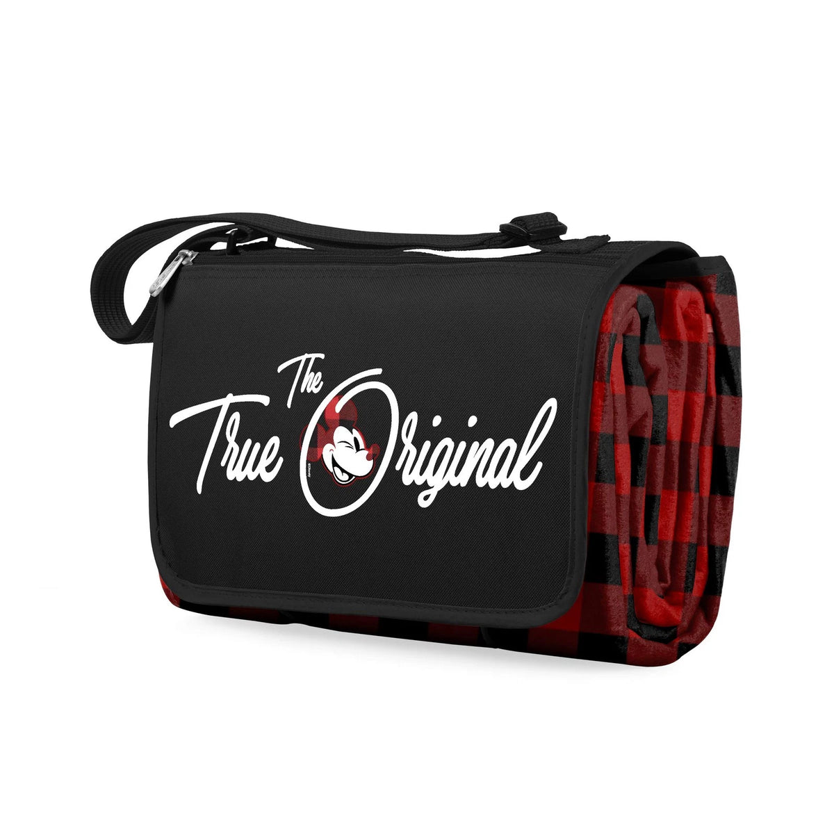 Outdoor Picnic Blanket Tote for Mickey Mouse (Red & Black Buffalo Plaid)