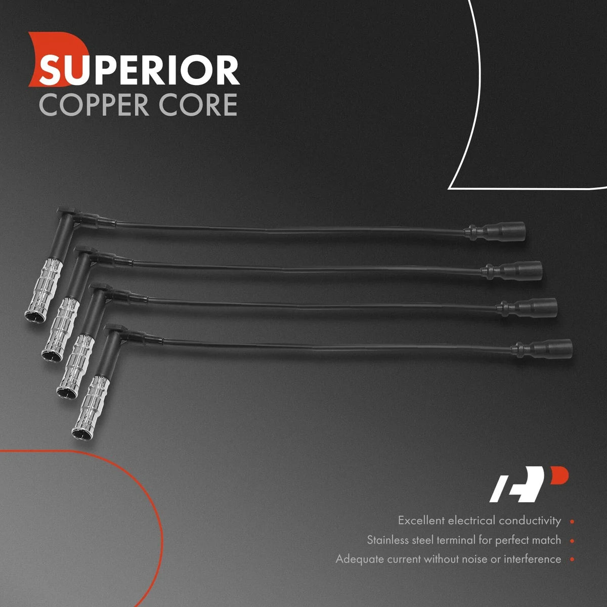 Set of 4 Spark Plug Wires for Mercedes-Benz W202 C220 (1994–1996)