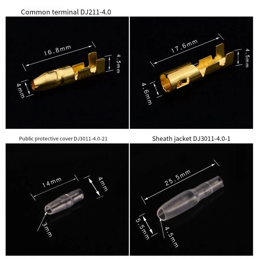 Set of 50 Car Electrical Wire Connectors Copper Crimp Terminal 4.0mm