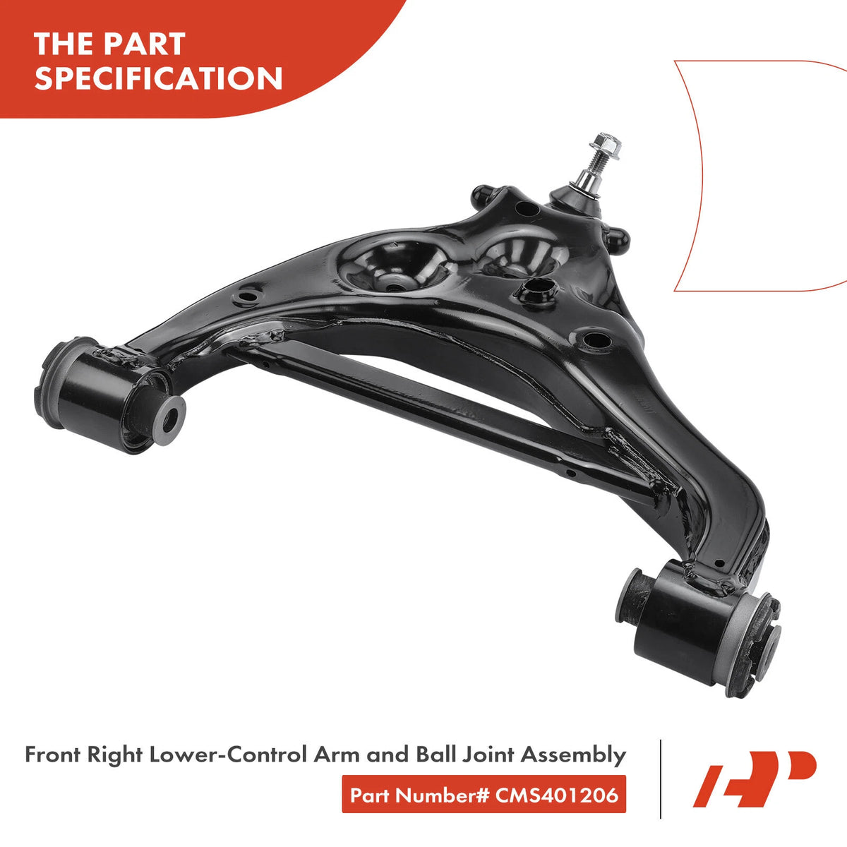 Front Right Lower Control Arm w/ Ball Joint for Ford F-150 (2015–2020) FL3Z3078A FL3Z3078B FL3Z3078C JL1Z3078A JL1Z3078B CMS401206