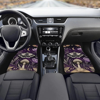 Set of 4 Purple Moth Moon Car Floor Mats for Most Vehicles