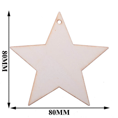 Pack of 50 Wooden Christmas Tree Hanging Ornaments (3 Inch)