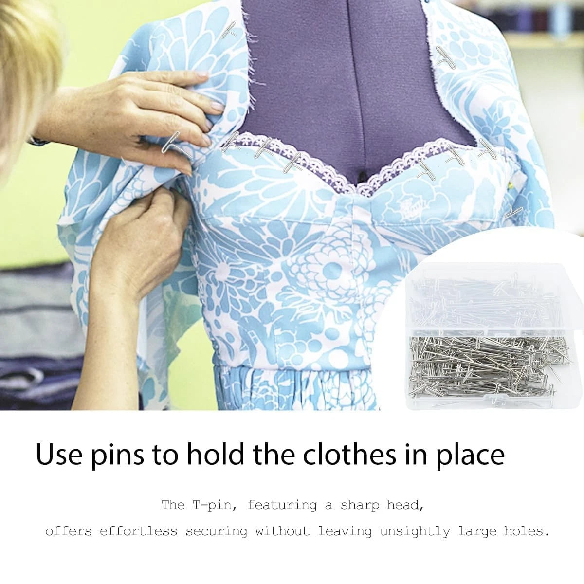 200PCS Metal T Pins for Automotive Use (1.5 Inch Stainless Steel)