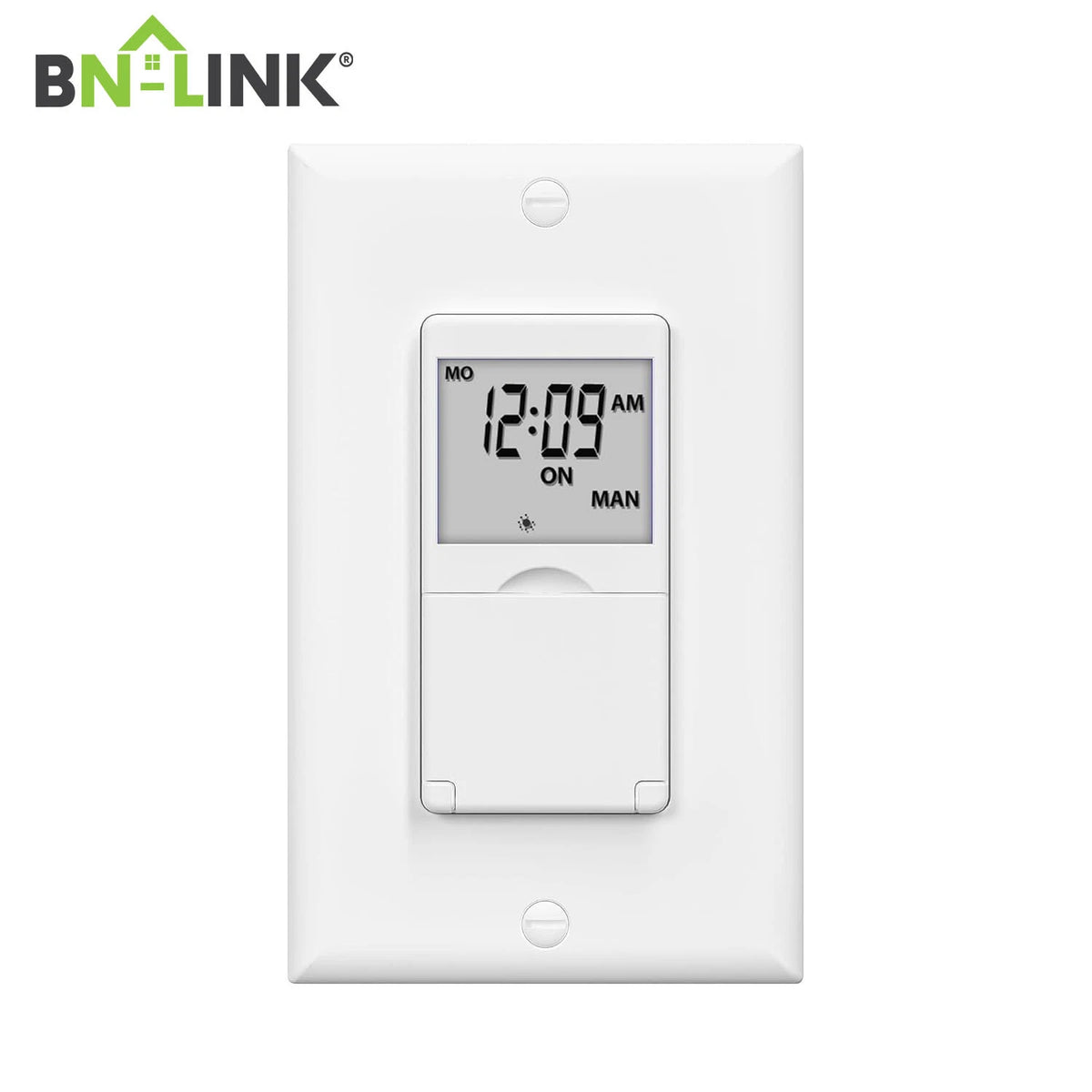 7 Day Programmable In-Wall Timer Switch for Fans, Lights, Motors