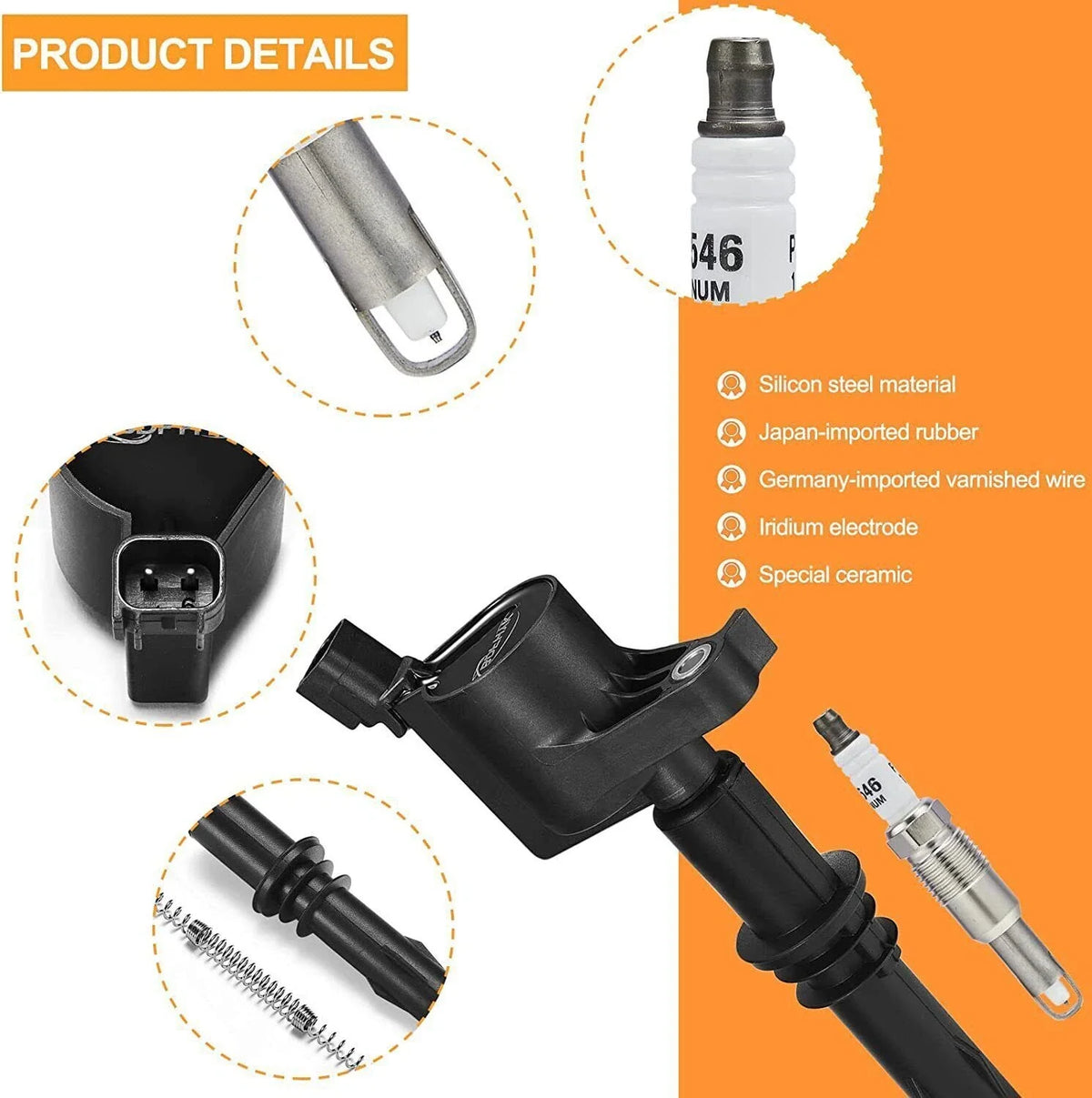 8-Pack Ignition Coils and Iridium Spark Plugs for Ford F-150 (2004–2010)