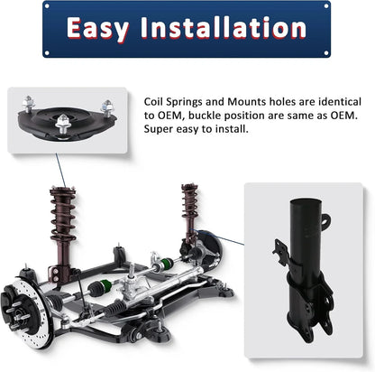 Pair Front Struts with Coil Spring Assembly for Toyota Camry (2012–2017)