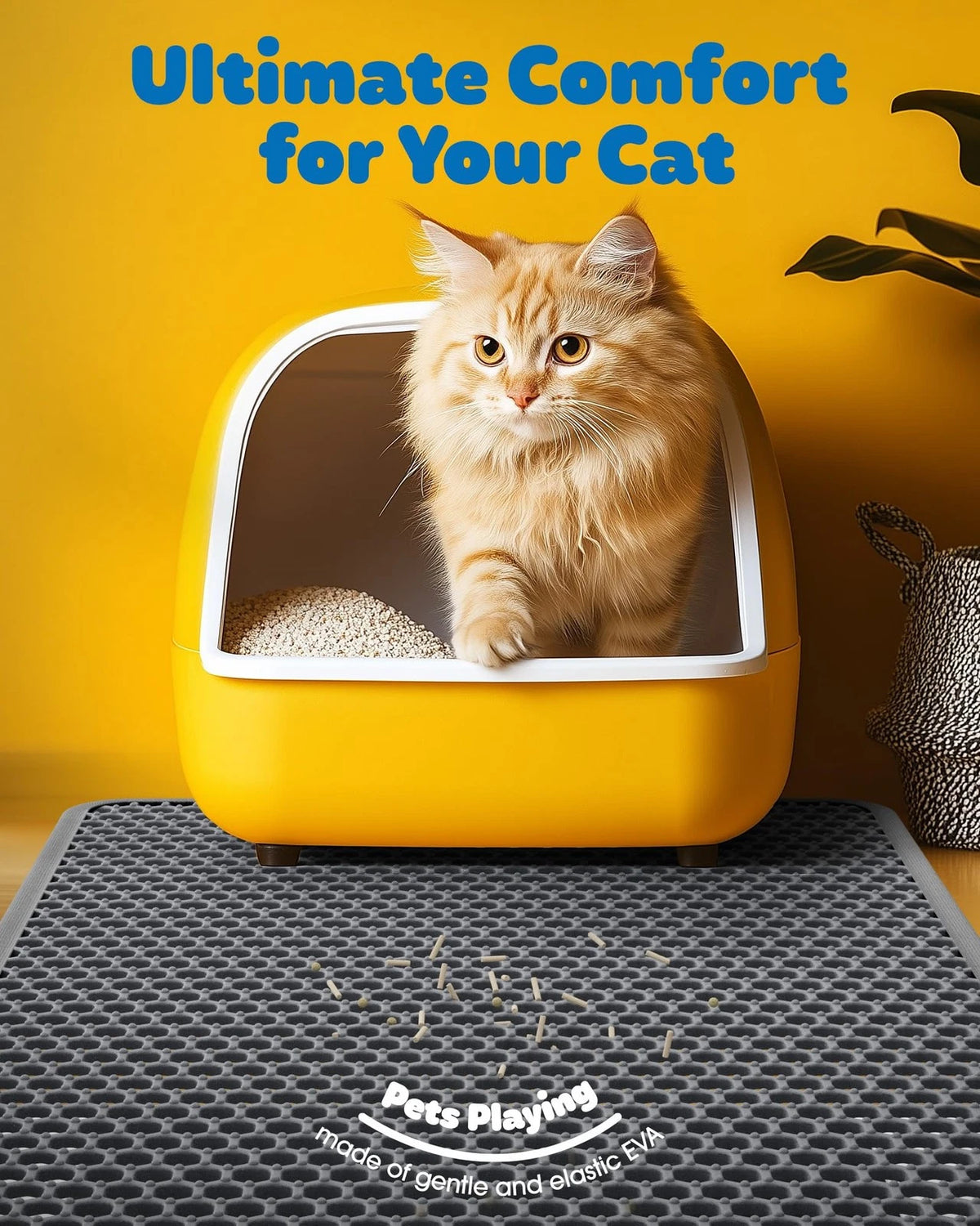 Cat Litter Mat for Small Trapping (23.2'' x 14.6'') - Grey