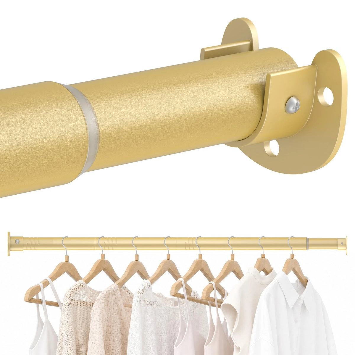 Adjustable Heavy-Duty Closet Rod for 17-40 Inch Spaces