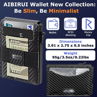 Slim Wallet for Men - Pop Up Money Holder, Black