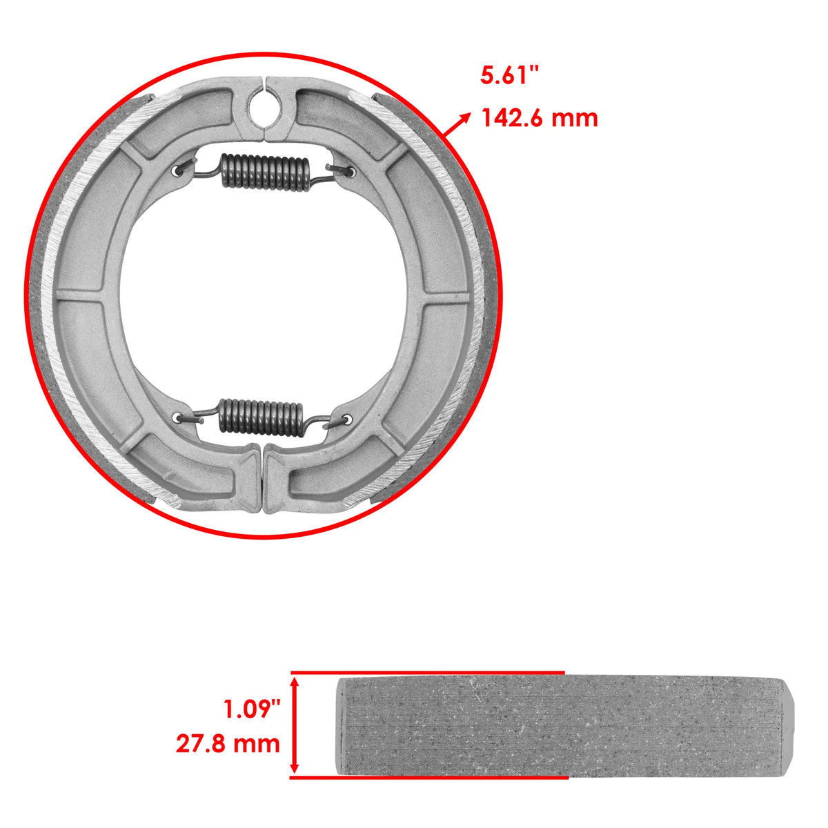 Rear Brake Shoes for Suzuki DR370 DR400 DR500 (1978–1983) HU2153BS125SB