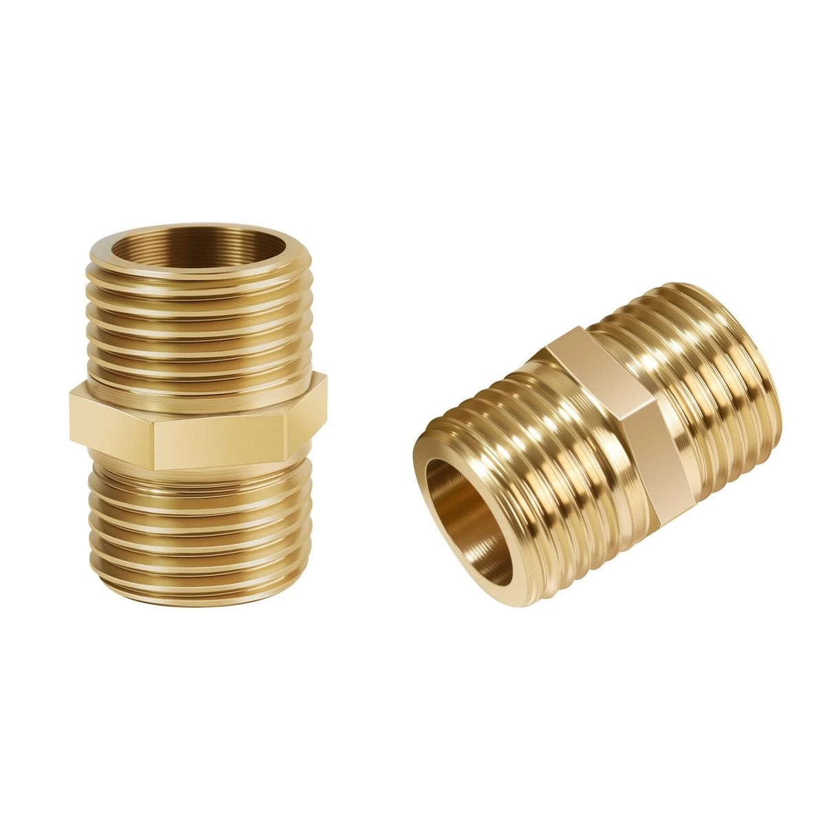 1/2 Inch NPT Brass Male Nipple Pipe Fitting for Automotive Applications