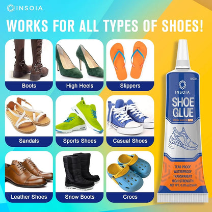 Shoe Glue Sole Repair Kit for All Shoes (Waterproof, Flexible, Clear)