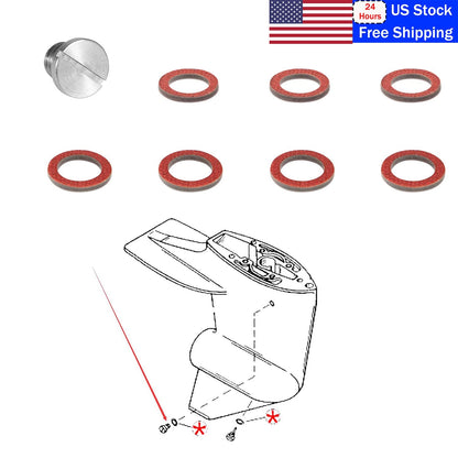 Marine Drain Plug Gasket Washer Kit for Mercury Mercruiser (10-79953A2, 10-79953Q2)