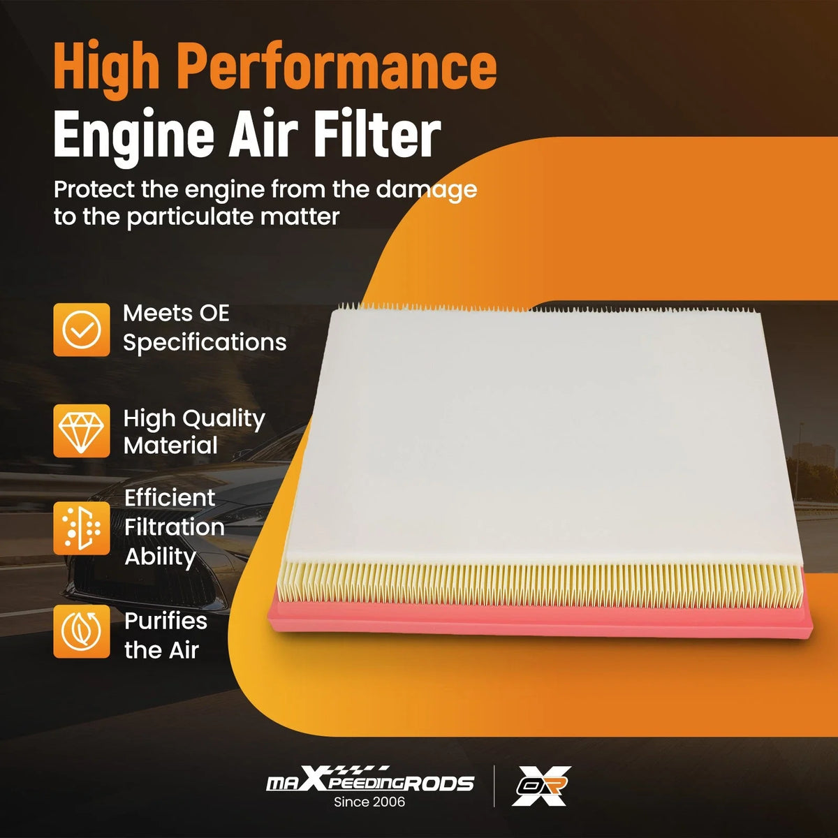 Engine Air Filter for Cadillac SRX 3.6L (2012–2016) CA10867 PA-593 A46145
