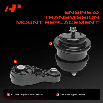 2X Rear Engine Mount for Chevy Traverse GMC Acadia Buick Enclave (2009–2023) - 25840458, 25840450, A5444, A5548HY