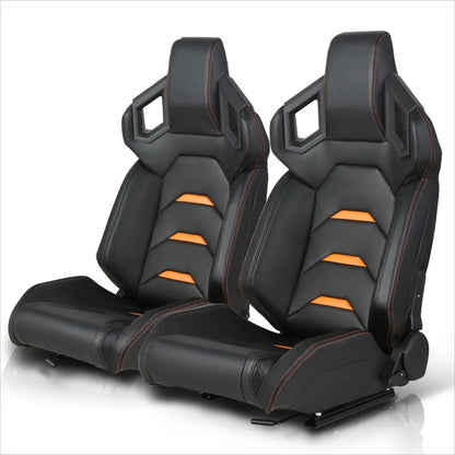 2Pcs Reclinable Racing Seats for Universal Fit (Carbon Fiber Pattern)