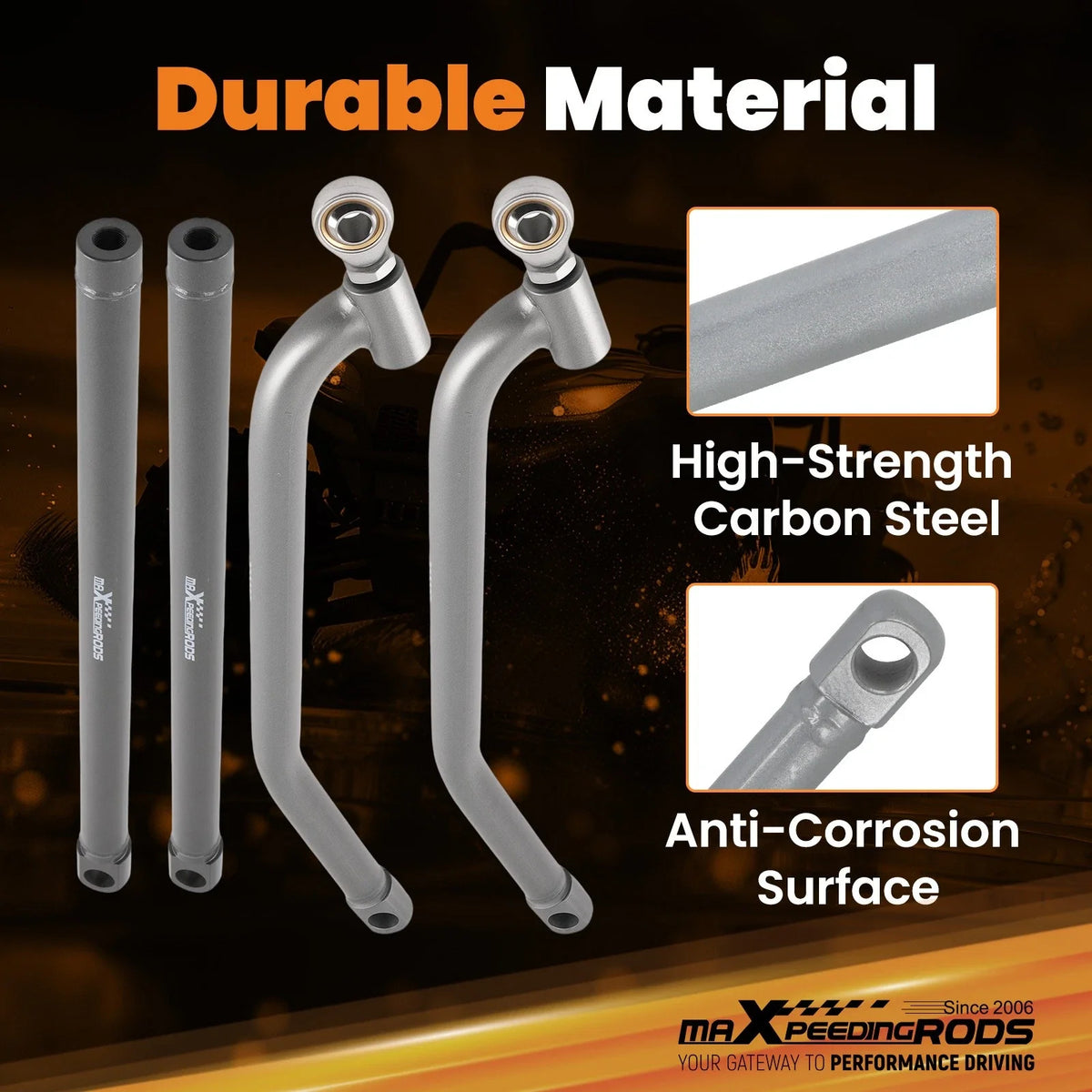 High Clearance Rear Radius Rods Kit for Polaris RZR 1000 XP EPS (2015)