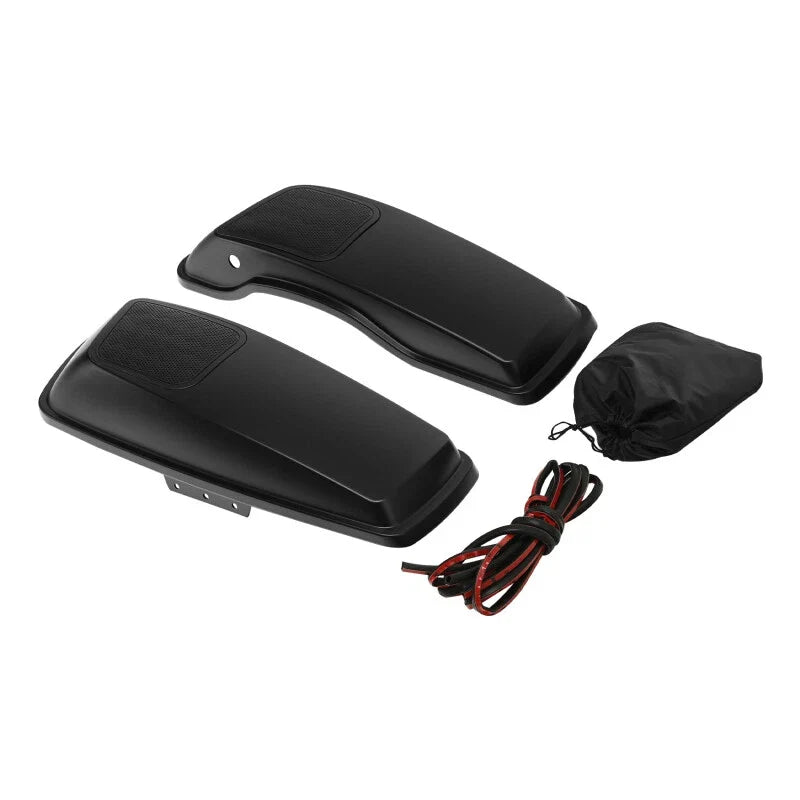 Hard Saddlebag 6x9" Speaker Lids for Harley Electra Glide (2014–2023) Black Denim