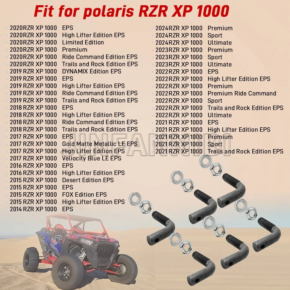 Tree Kicker Mounting Hardware for Polaris RZR XP 1000 / RZR Turbo S (2014–2022) - UTVD-KICKER-HOOK-L-BOLTS