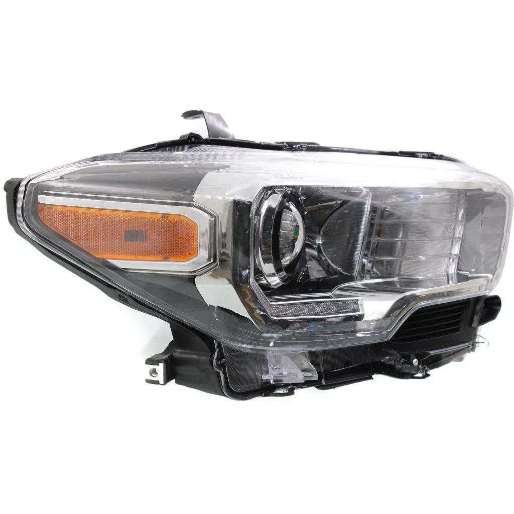Headlight Assembly for Toyota Tacoma (2016–2020) Passenger Side, Halogen, Black, CLX-M0-312-11AER-ASN2-CL360A55, TO2503244