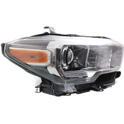 Headlight Assembly for Toyota Tacoma (2016–2020) Passenger Side, Halogen, Black, CLX-M0-312-11AER-ASN2-CL360A55, TO2503244