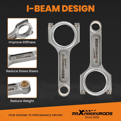 Set of 4 I-Beam Connecting Rods for Honda Civic CRX (D16 Series)