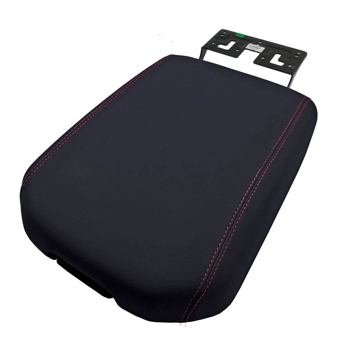 Console Armrest Cover for Nissan Titan (2016–2020) Red Stitch PVC Leather