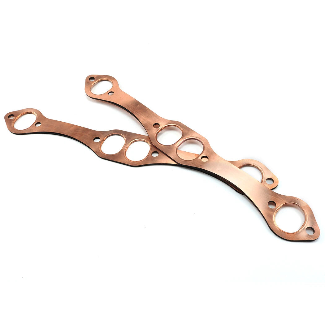Set of 2 SBC Oval Port Copper Header Exhaust Gaskets for SB Chevy 327 350 383 (PH306)