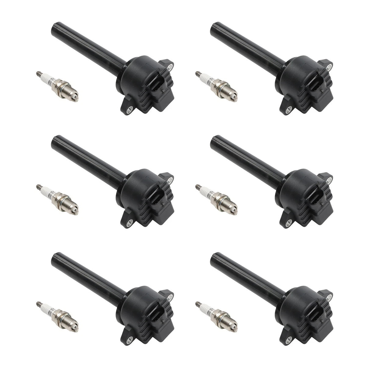 Set of 6 Ignition Coils UF252 + Iridium Spark Plugs for Honda Passport (2000–2002)
