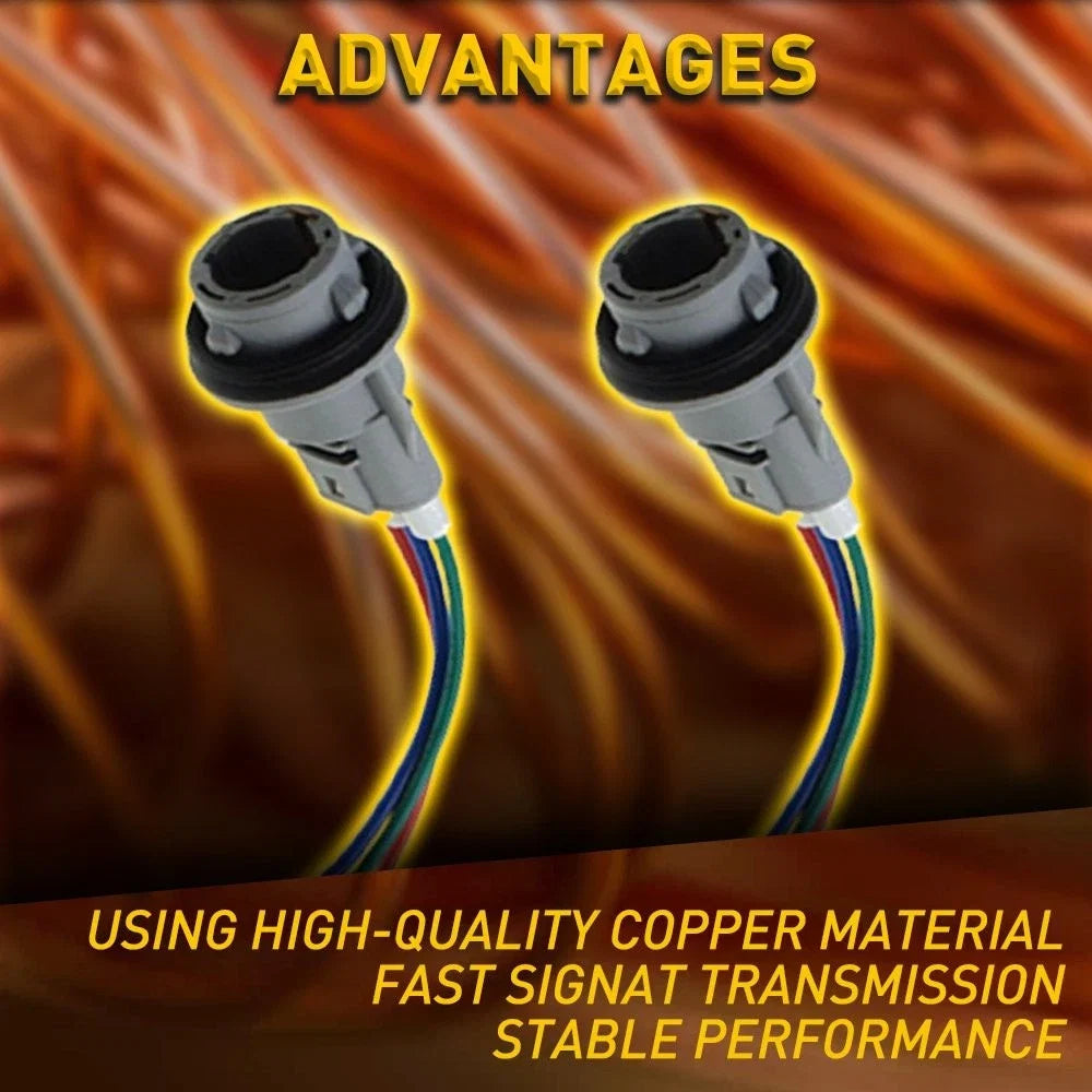 2 Front Turn Signal Light Connector Socket Harness W/ 3-Wire Kit for Honda Civic