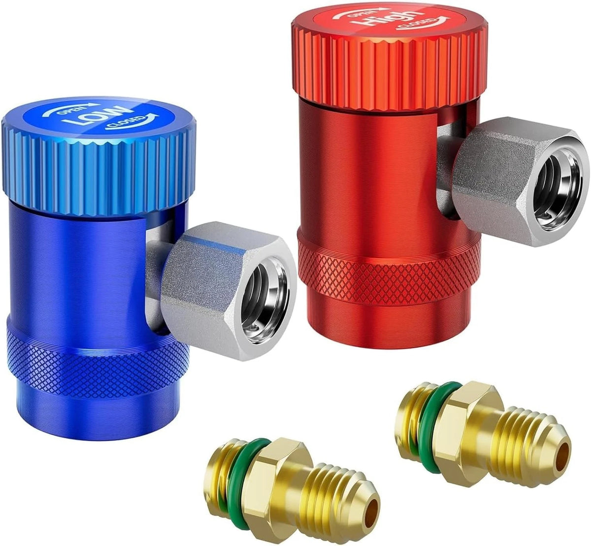 Set of 2 R1234yf Quick Couplers for AC Refrigerant Manifold Gauge Adapters